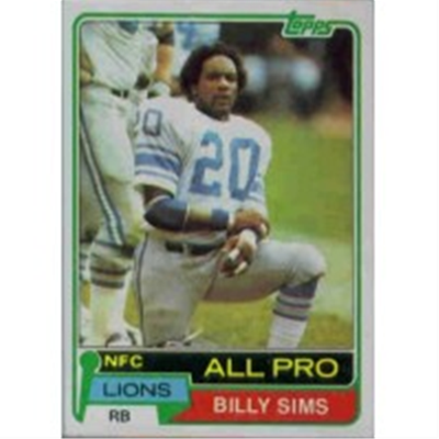 1981 Topps Billy Sims RC