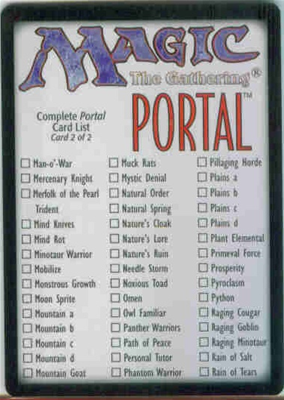 MTG PORTAL CARD LIST #2